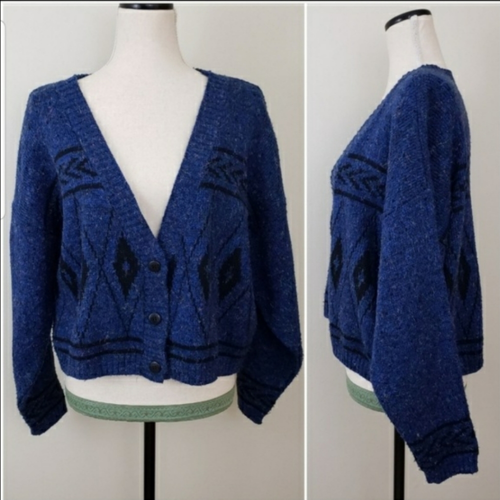 Cherokee Knit Sweater Medium Blue